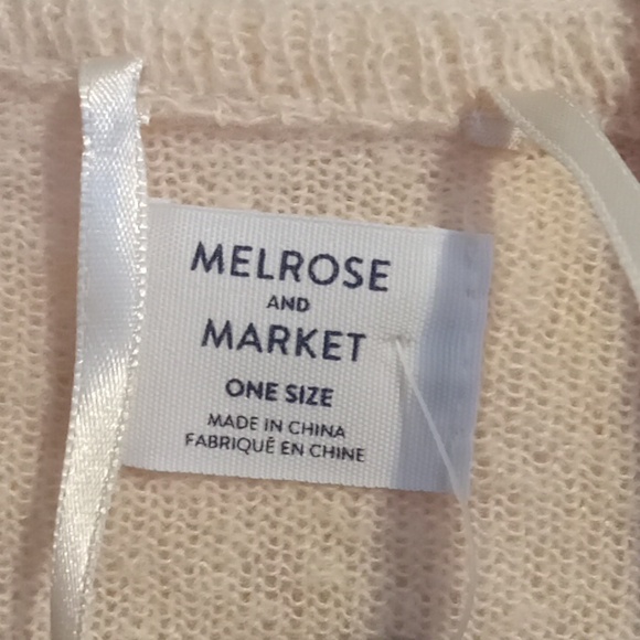 Melrose and Market Cream Poncho with Brown and Red Accents - Picture 4 of 6